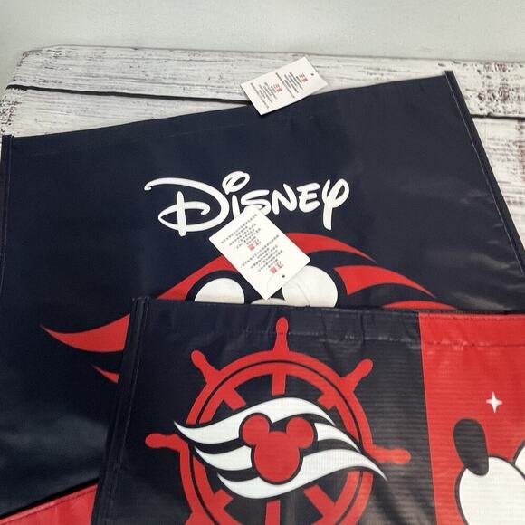 Set of 4 Disney Cruise Line Large Reusable Shopping Tote Bags 18"x17" (#1 Mickey - Picture 7 of 7
